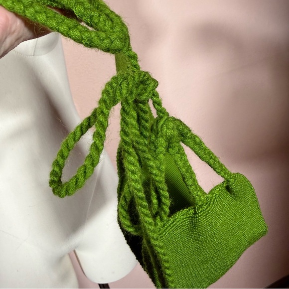 Vintage avocado Green Woven Fabric Crochet wide Belt adjustable 1970’s main image 12